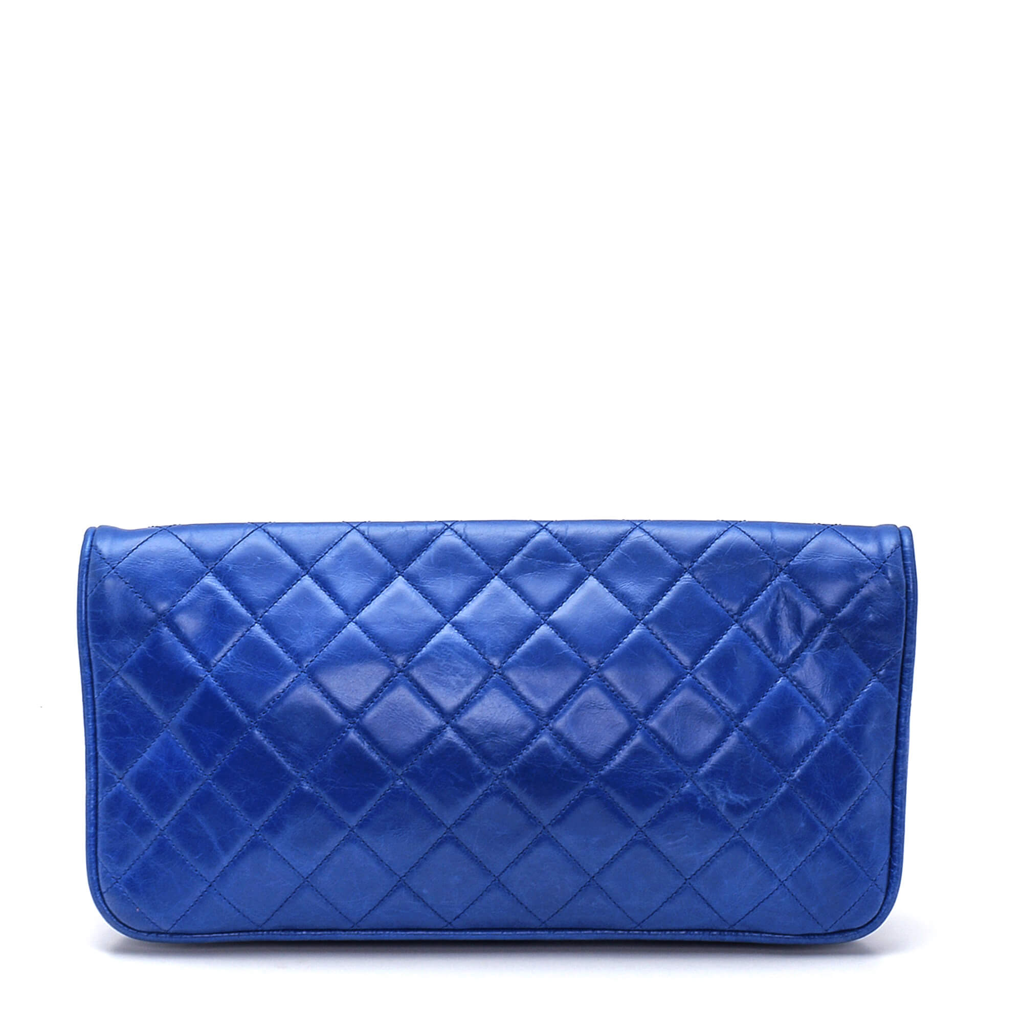 Chanel - Royal Blue Quilted Chain Clutch